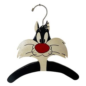 Vintage Warner Bros Looney Tunes Sylvester the Cat Wooden Kids Hanger